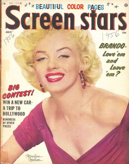 Marilyn Monroe, Screen Stars Magazine July 1956 Cover Photo - United States