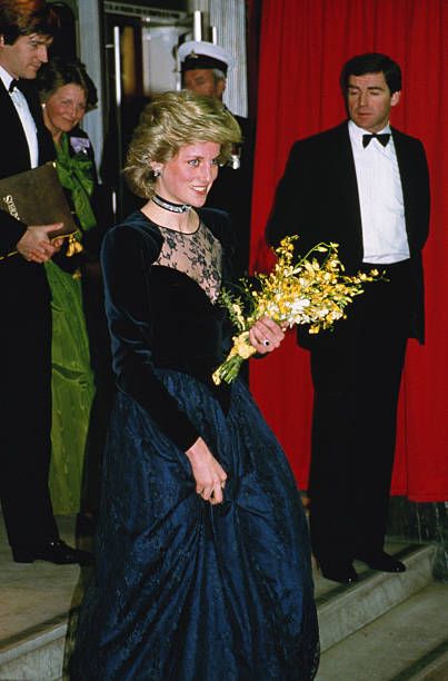 Princess Diana attend the film premiere of 'Amadeus' at the ABC 1 & 2 ...