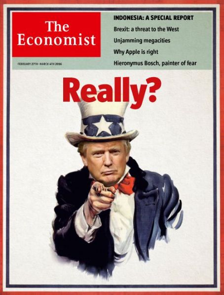 Donald Trump, The Economist Magazine 27 February 2016 Cover Photo ...