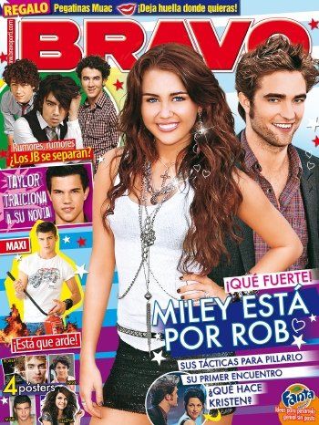 Robert Pattinson, Miley Cyrus, Bravo Magazine 15 September 2009 Cover ...