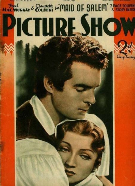 Claudette Colbert, Fred MacMurray - Picture Show Magazine Cover [United Kingdom] (17 July 1937)