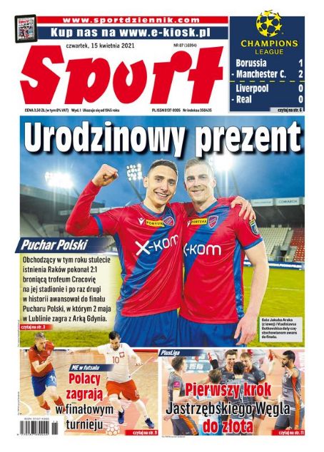 Jakub Arak, Vladislavs Gutkovskis, Sport Magazine 15 April 2021 Cover ...