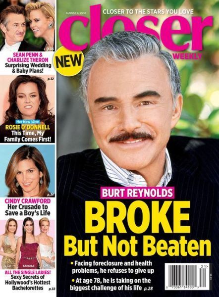 Burt Reynolds, Closer Magazine 04 August 2014 Cover Photo - United States