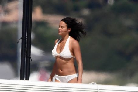 Michelle Rodriguez – Enjoying holidays on a yacht in Porto Cervo