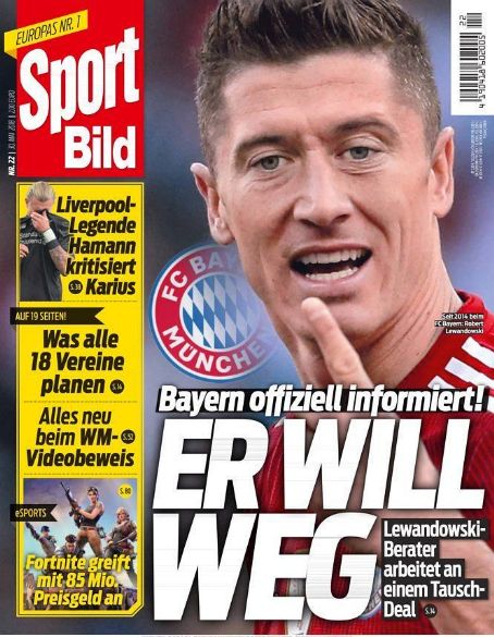 Robert Lewandowski, Sport Bild Magazine 30 May 2018 Cover Photo - Germany