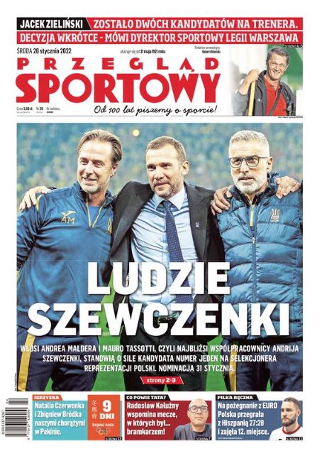Andriy Shevchenko - Przegląd Sportowy Magazine Cover [Poland] (26 January 2022)
