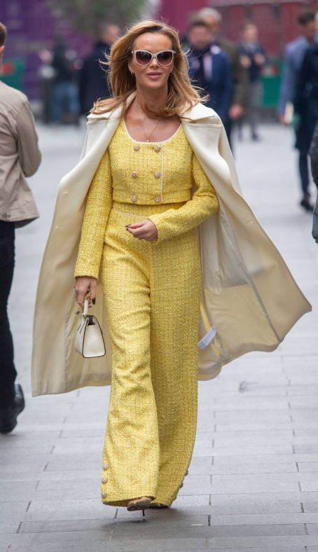 Amanda Holden – In yellow outfit seen leaving Global Studios | Amanda