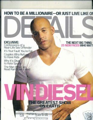Vin Diesel, Details Magazine April 2003 Cover Photo - United States