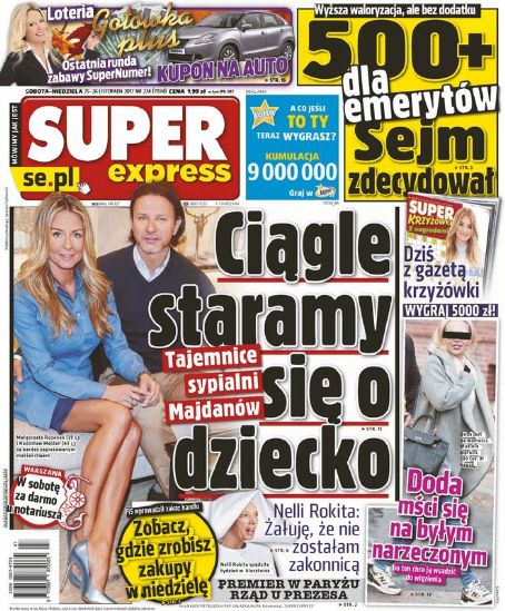 Malgorzata Rozenek - Super Express Magazine Cover [Poland] (25 November 2017)