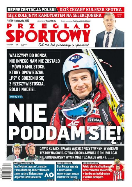 Kamil Stoch - Przegląd Sportowy Magazine Cover [Poland] (14 January 2022)