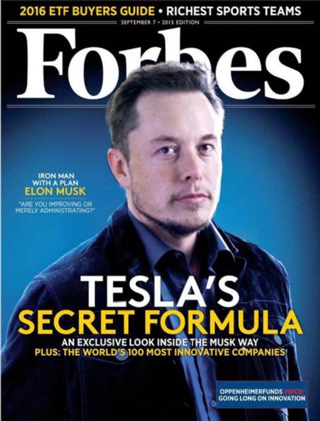Elon Musk - Forbes Magazine Cover [United States] (7 September 2015)