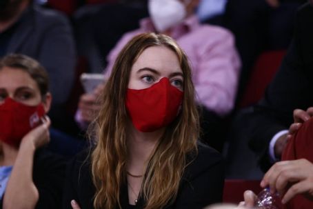 Emma Stone – Watching a basketball game between Olympiacos BC vs AS Monaco in Piraeus