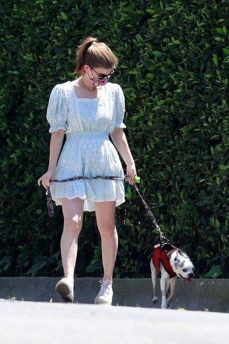 Kate Mara – Looks cute in white summer dress in Los Feliz