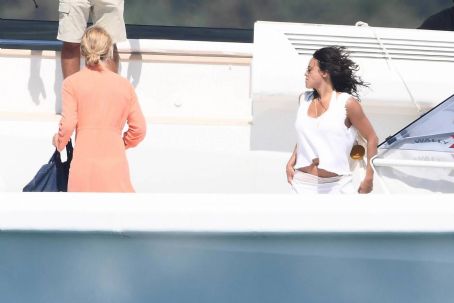 Michelle Rodriguez – Enjoying holidays on a yacht in Porto Cervo