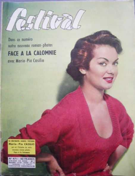 Maria Pia Casilio, Festival Magazine 08 July 1958 Cover Photo - France