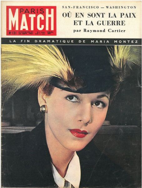 Maria Montez, Paris Match Magazine 22 September 1951 Cover Photo - France