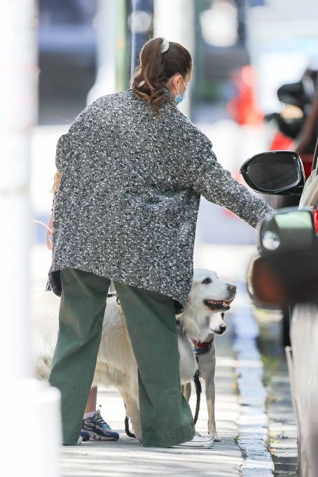 Drew Barrymore – Seen with her dog while out and about in New York