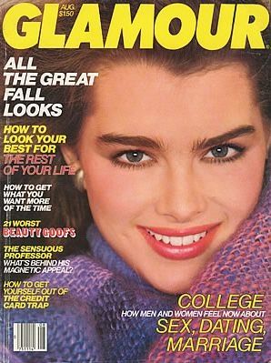 Brooke Shields, Glamour Magazine August 1980 Cover Photo - United States