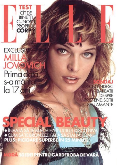 Milla Jovovich, Elle Magazine June 2002 Cover Photo - Romania