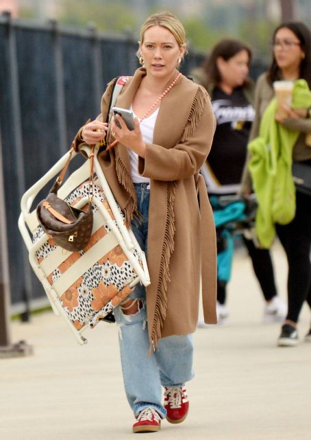 Hilary Duff – Heads to Luca’s soccer game in Los Angeles