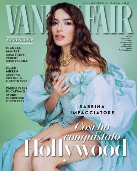 Sabrina Impacciatore, Vanity Fair Magazine 17 January 2024 Cover Photo ...