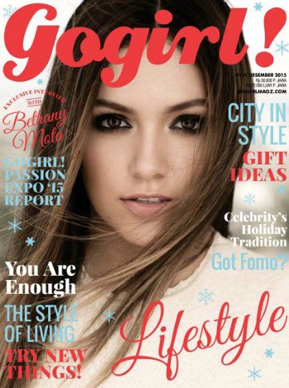 Bethany Mota, Go Girl Magazine December 2015 Cover Photo - Indonesia