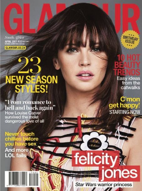 Felicity Jones, Glamour Magazine April 2017 Cover Photo - South Africa