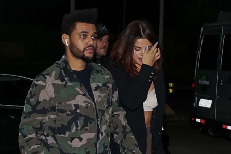 Selena Gomez and The Weeknd at the airport in Sao Paulo