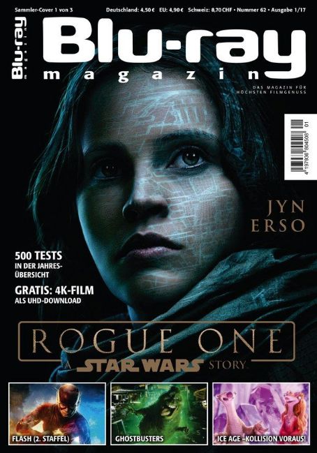 Felicity Jones, Rogue One, Blu ray Magazine January 2017 Cover Photo ...