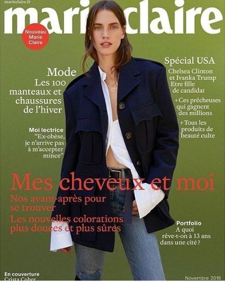 Crista Cober, Marie Claire Magazine November 2016 Cover Photo - France