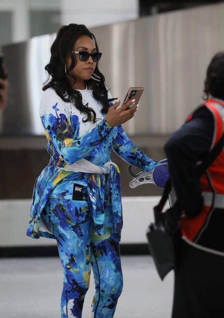 Vivica A. Fox – In a tie-died tracksuit for her arrival at LAX in Los Angeles