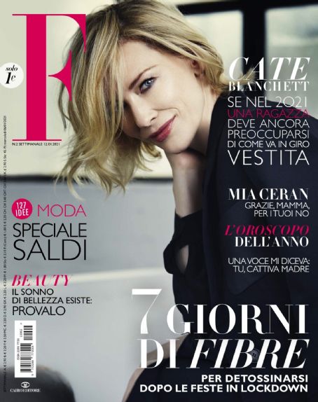 Cate Blanchett, F Magazine Magazine 12 January 2021 Cover Photo - Italy