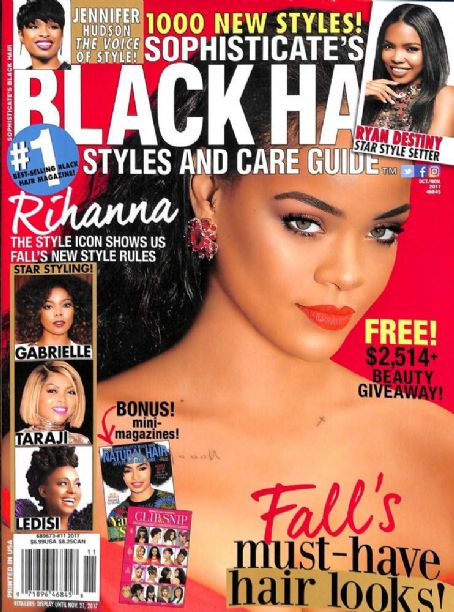 Rihanna Black Hair Magazine October 2017 Cover Photo United States