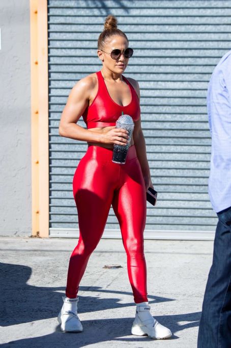 red gym outfit