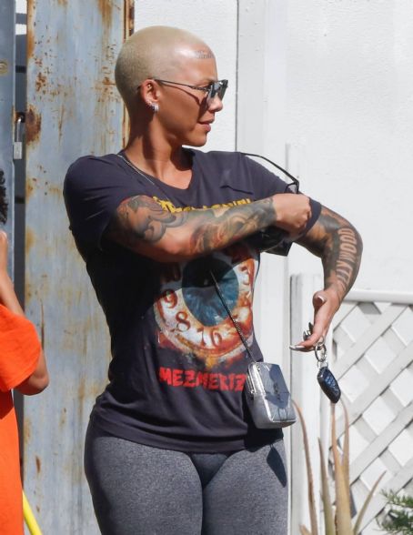 Amber Rose – With Alexander AE Edwards out for lunch in Los Angeles