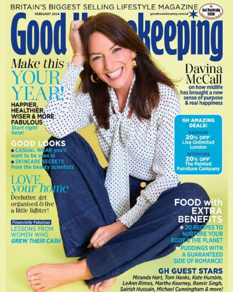 Davina McCall, Good Housekeeping Magazine February 2024 Cover Photo ...