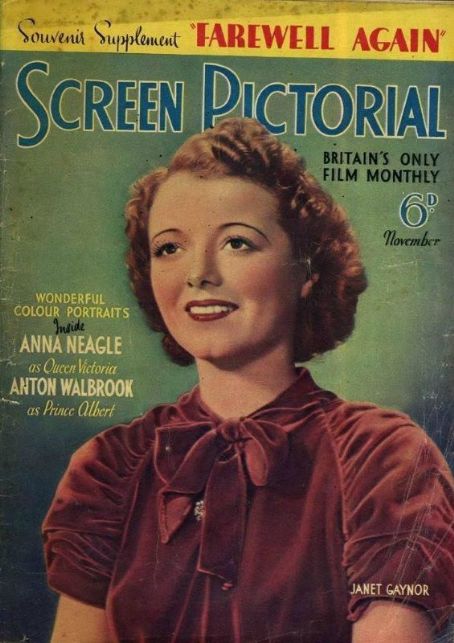 Janet Gaynor, Screen Pictorial Magazine November 1937 Cover Photo ...