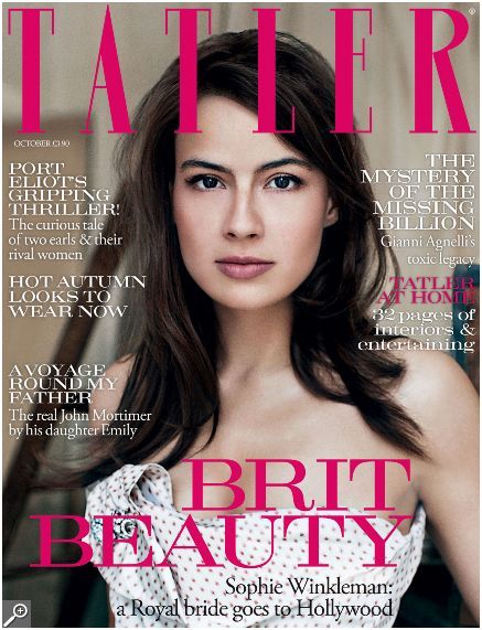 Sophie Winkleman, Tatler Magazine October 2009 Cover Photo - United Kingdom