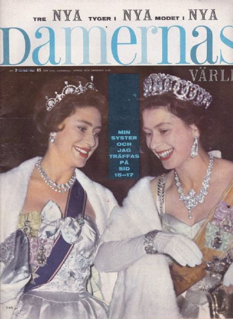 Queen Elizabeth II - Damernas Varld Magazine Cover [Sweden] (16 February 1961)