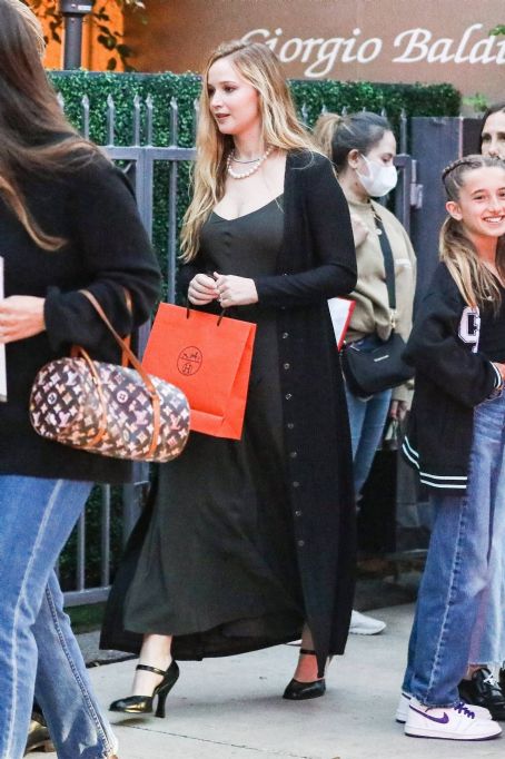 Jennifer Lawrence – In a dark dress arrives at Giorgio Baldi in Santa Monica