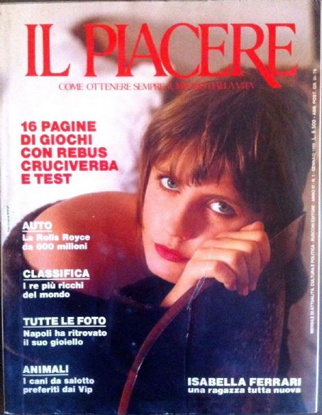 Isabella Ferrari - Il Piacere Magazine Cover [Italy] (January 1989)