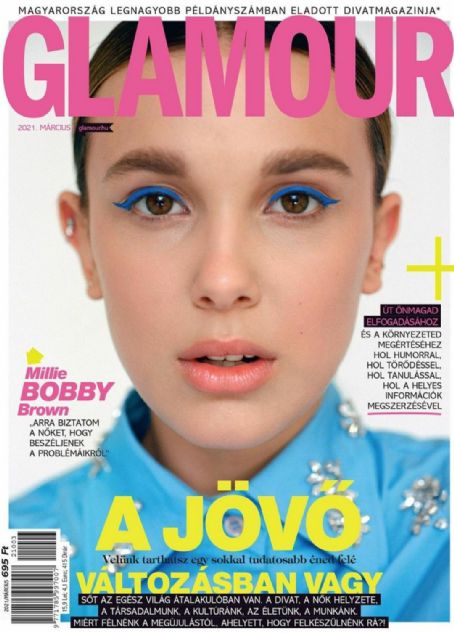 Millie Bobby Brown Glamour Magazine March 2021 Cover Photo Hungary